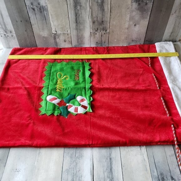 Reusable - XL Santa Material Bag Sack With Tie Closure 36"x23.5" Christmas - Picture 4 of 7